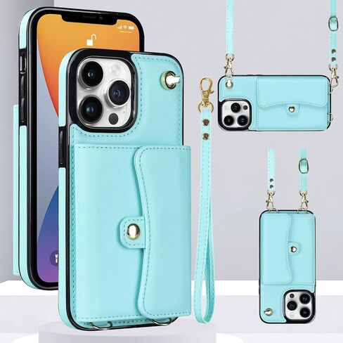 JYYVE for iPhone 12/12 Pro Case 6.1 Inch, Crossbody Purse Wristlet Shoulder Strap Trendy Protective Cover for iPhone 12/12 Pro (Rose Gold) in Saudi Arabia