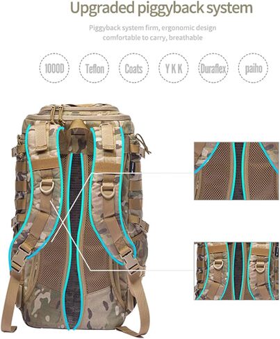 YAKEDA Military Tactical Backpack Large Army 3 Day Molle Bug Out Bag Backpacks for Outdoor Hiking Camping Trekking Hunting (CP) in Saudi Arabia