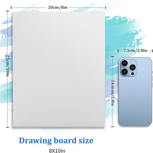 20 حزمة من لوحات القماش مقاس 8 × 10 بوصة للرسم، لوحات قماشية فارغة للرسم، ثلاثية معدة للدهانات الزيتية والأكريليك، لوحات قماش قطنية 100% للدهانات المائية الزيتية الأكريليكية، سمك 3 مم in Kuwait