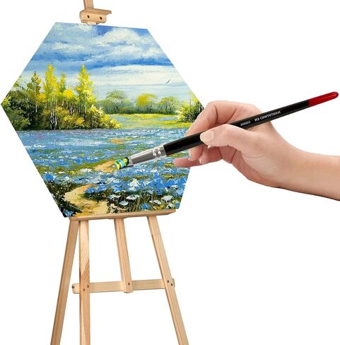 لوحات قماش LB للرسم، لوحات قماش بيضاء فارغة ممتدة على شكل سداسي للرسم بالزيت أو الأكريليك، لوحة قماش قطنية بيضاء للفنان، مجموعة هدية DIY للأطفال الرسامين المبتدئين 3 عبوات in Kuwait