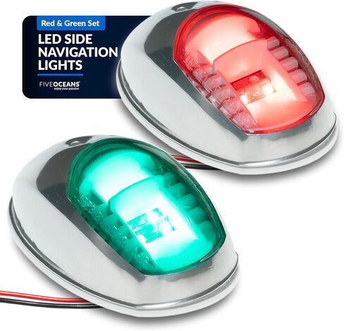 أضواء الملاحة للقوارب الخمسة المحيطات، ضوء القوس LED، أضواء الملاحة للقوارب LED باللون الأحمر والأخضر، أضواء القارب للملاحة الأفقية للتركيب الجانبي، 12 فولت، معتمد من USCG 2NM - FO2890 in Kuwait