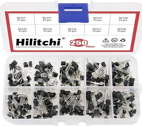 Hilitchi 250-Piece 10 Values NPN PNP Power General Purpose Transistors Assortment Kit - BC327-BC558 in Saudi Arabia