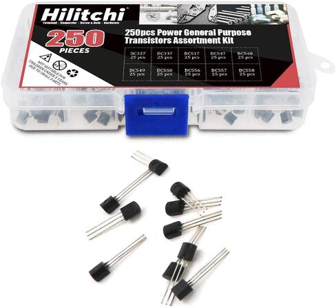 Hilitchi 250-Piece 10 Values NPN PNP Power General Purpose Transistors Assortment Kit - BC327-BC558 in Saudi Arabia