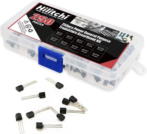 Hilitchi 250-Piece 10 Values NPN PNP Power General Purpose Transistors Assortment Kit - BC327-BC558 in Saudi Arabia