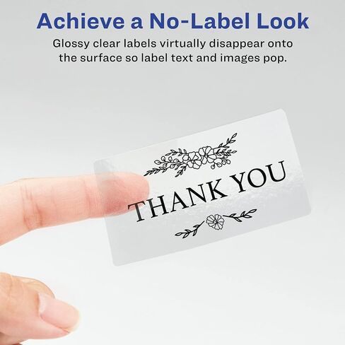 Avery Printable Shipping Labels with Sure Feed, 2" x 4", Glossy Crystal Clear, 100 Blank Mailing Labels (6522) in Saudi Arabia
