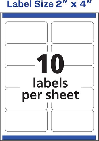Avery Printable Shipping Labels with Sure Feed, 2" x 4", Glossy Crystal Clear, 100 Blank Mailing Labels (6522) in Saudi Arabia