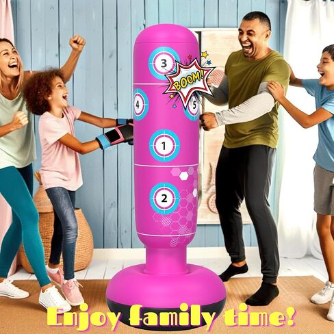 كيس ملاكمة قابل للنفخ للأطفال مع قفازات - 66 بوصة دمية ملاكمة للأعمار من 5 إلى 12 عامًا - هدايا رياضية للأولاد - ألعاب رائعة للأطفال - مجموعة ملاكمة لممارسة الكاراتيه، التايكوندو، فنون القتال المختلطة in Kuwait