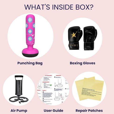 كيس ملاكمة قابل للنفخ للأطفال مع قفازات - 66 بوصة دمية ملاكمة للأعمار من 5 إلى 12 عامًا - هدايا رياضية للأولاد - ألعاب رائعة للأطفال - مجموعة ملاكمة لممارسة الكاراتيه، التايكوندو، فنون القتال المختلطة in Kuwait