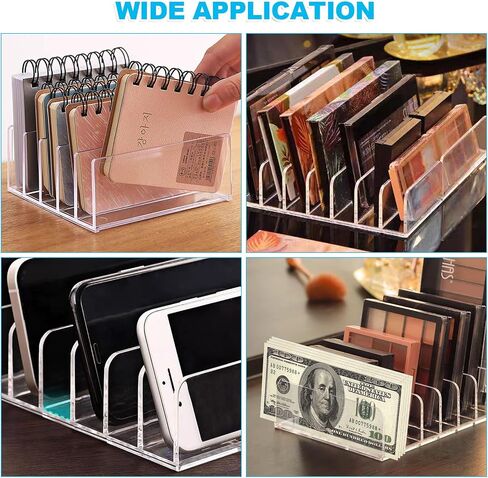 ABuff 4 Pack Acrylic Mail Organizer Countertop Business Card Cash Stuffing Trays, 5 Slot File Organizer for Desk, Clear Envelope Holder Acrylic Desk Organizer for Home Office, Clear in Saudi Arabia