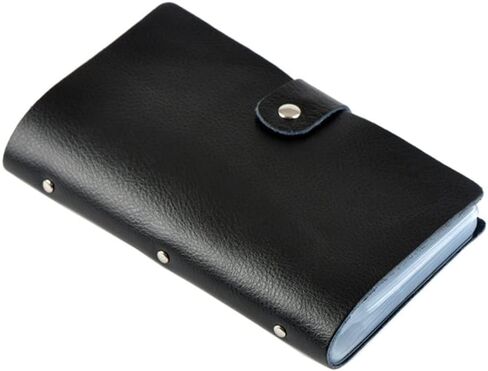 boshiho Leather Credit Card Holder Business ID Card Case Book Style 90 Count Name Card Holder Book (Black) in Saudi Arabia