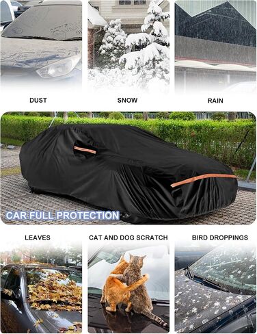 Car Cover Waterproof All Weather Custom Fit for Chevy Camaro 2010-2024, Heavy Duty Outdoor Full Exterior Cover for Automobiles, Sun Rain UV Dust Snow Protection with Door Zipper-Black in Saudi Arabia