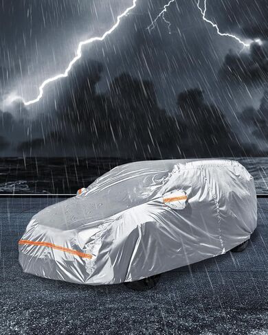 Car Cover Waterproof All Weather Custom Fit for Chevy Camaro 2010-2024, Heavy Duty Outdoor Full Exterior Cover for Automobiles, Sun Rain UV Dust Snow Protection with Door Zipper-Black in Saudi Arabia