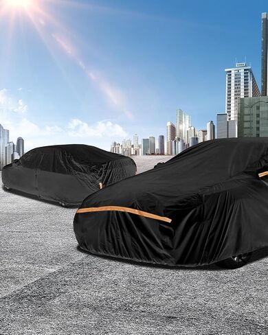 Car Cover Waterproof All Weather Custom Fit for Chevy Camaro 2010-2024, Heavy Duty Outdoor Full Exterior Cover for Automobiles, Sun Rain UV Dust Snow Protection with Door Zipper-Black in Saudi Arabia