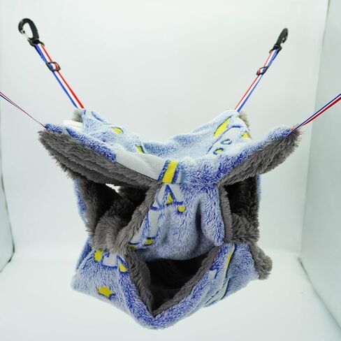 نيولون Noctilucent Ferret أرجوحة الفراش ملحقات قفص الحيوانات الأليفة الصغيرة لعبة أرجوحة ثلاثية الطبقات للفراش للهامستر خنزير غينيا الفئران النمس شينشيلا لعب النوم (ملون) in Kuwait