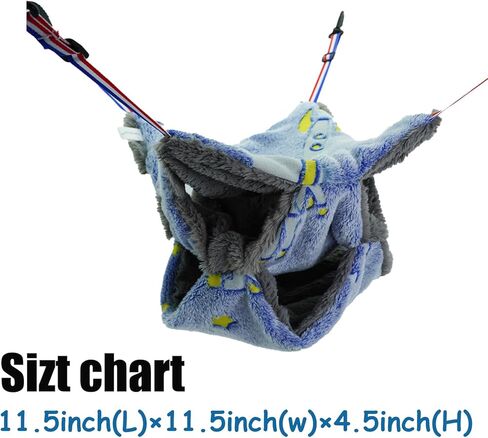 نيولون Noctilucent Ferret أرجوحة الفراش ملحقات قفص الحيوانات الأليفة الصغيرة لعبة أرجوحة ثلاثية الطبقات للفراش للهامستر خنزير غينيا الفئران النمس شينشيلا لعب النوم (ملون) in Kuwait