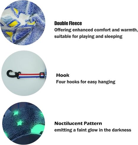 نيولون Noctilucent Ferret أرجوحة الفراش ملحقات قفص الحيوانات الأليفة الصغيرة لعبة أرجوحة ثلاثية الطبقات للفراش للهامستر خنزير غينيا الفئران النمس شينشيلا لعب النوم (ملون) in Kuwait