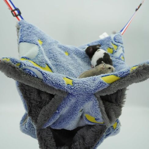 نيولون Noctilucent Ferret أرجوحة الفراش ملحقات قفص الحيوانات الأليفة الصغيرة لعبة أرجوحة ثلاثية الطبقات للفراش للهامستر خنزير غينيا الفئران النمس شينشيلا لعب النوم (ملون) in Kuwait