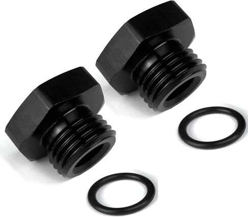 8AN ميناء التوصيل O Ring Boss AN 8 ذكر ختم الجوز كتلة قبالة غطاء الألومنيوم الوقود المناسب محول عرافة المقابس مع 08 ORB الأسود in Kuwait