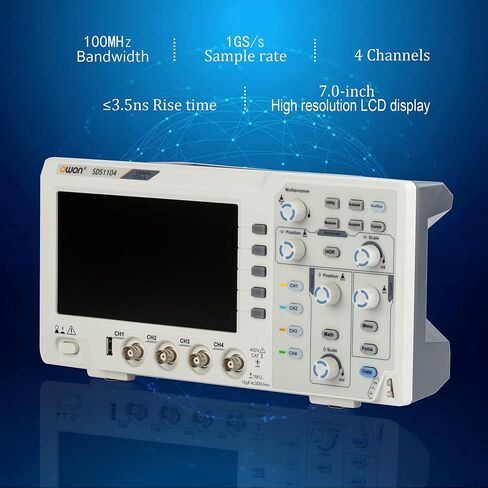 SDS1102 100MHz Digital Desktop Oscilloscope 2 Channels Oscilloscope 1GS/s Sample Rate in Kuwait