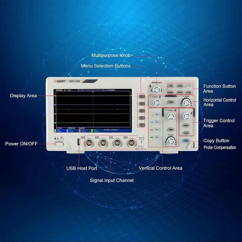 SDS1102 100MHz Digital Desktop Oscilloscope 2 Channels Oscilloscope 1GS/s Sample Rate in Kuwait