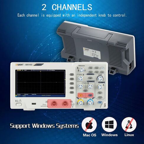 SDS1102 100MHz Digital Desktop Oscilloscope 2 Channels Oscilloscope 1GS/s Sample Rate in Kuwait