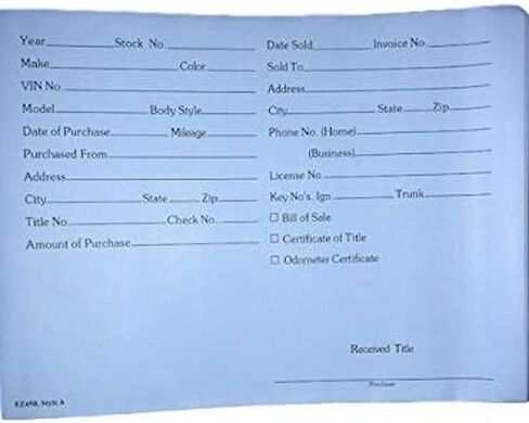 Vehicle Deal Envelopes Dealer Jackets File Folders (Pack of 25 Blue / 25 Manila / 25 Green) in Saudi Arabia