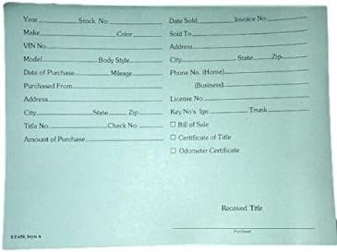 Vehicle Deal Envelopes Dealer Jackets File Folders (Pack of 25 Blue / 25 Manila / 25 Green) in Saudi Arabia
