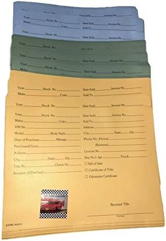 Vehicle Deal Envelopes Dealer Jackets File Folders (Pack of 25 Blue / 25 Manila / 25 Green) in Saudi Arabia