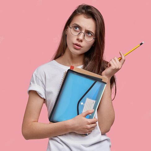 1 قطعة A4 توسيع ملف محفظة منظم المستندات 10 قطع A4 أظرف بلاستيكية مع إغلاق المفاجئة 6 قطع A6 بيل قلم رصاص الحقيبة لمكتب المدرسة in Saudi Arabia