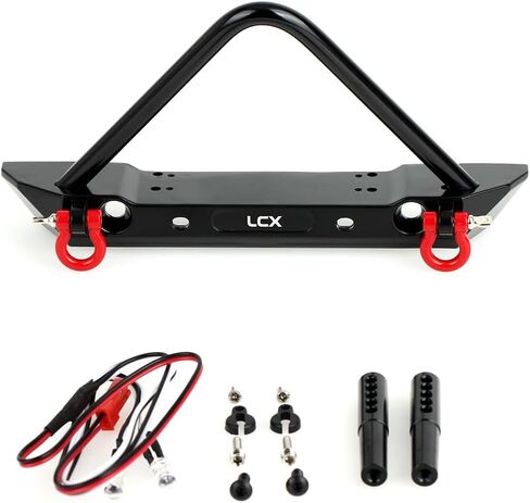 LCX Racing 1/10th RC Crawler Car Metal Front Bumper for TRX4 Axial SCX10 II 90046 SCX10 D90, Upgrades Parts Accessories in Saudi Arabia