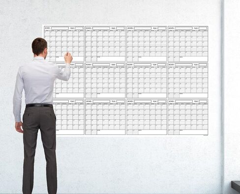SwiftGlimpse 24x36 Large Jumbo Oversized Erasable Laminated Blank Annual Yearly Wall Calendar Poster, 12 Months, Reusable for Office, Academic or Home in Saudi Arabia