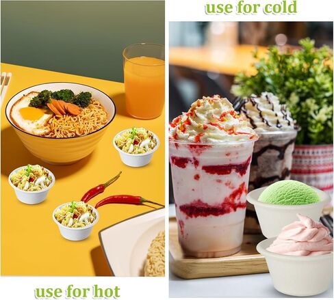 HNBun 500pcs 2oz Disposable Bagasse Fiber Souffle Cups, Natural Compostable Portion Cups Mini Food Sample Cups Tasting Cups for Condiment,Food Tasting,Medicine, White in Saudi Arabia