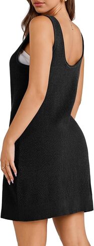 WIHOLL Womens Sleeveless Summer Dresses 2024 Casual Sundress Loose Bodycon Knit Crewneck Going Out Dress in Saudi Arabia