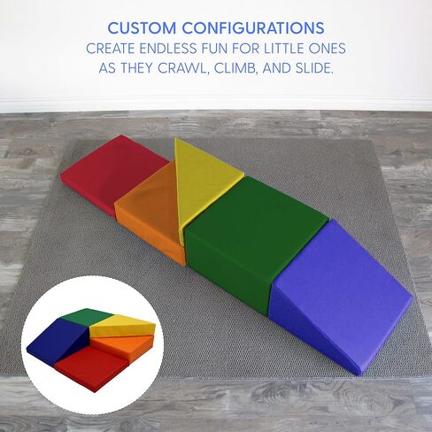 Factory Direct Partners 12366-AS SoftScape Playtime Corkscrew Climber for Infants and Toddlers, Colorful Beginner Soft Foam Structure for Indoor Active Play (5-Piece Set) - Assorted in Saudi Arabia