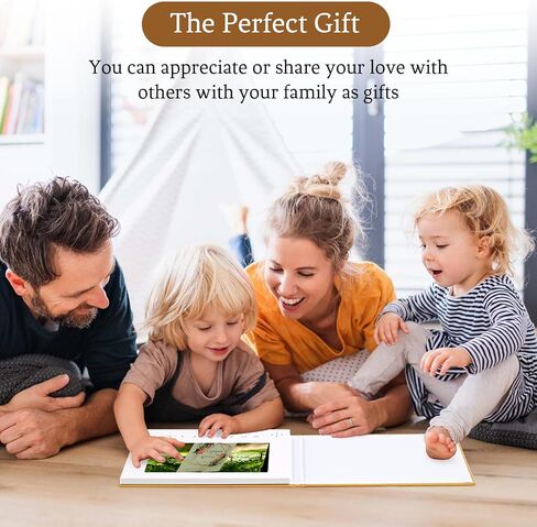 دفتر بطاقات تهنئة بالفيديو - ذكريات متحركة مع شاشة مقاس 7 بوصات، وذاكرة سعة 4 جيجابايت وبطارية قابلة لإعادة الشحن (ذهبي) in Kuwait