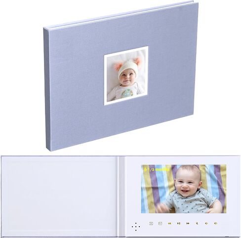 Video Greeting Card Book -Memories in Motion with 7" Display, 4GB Memory & Rechargeable Battery（Purple） in Saudi Arabia