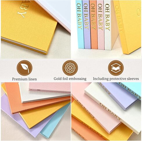 كتاب فيديو للأطفال من OH BABY Luxury Linen Bound - ألبوم المعالم الخالدة لأول 5 سنوات (أزرق) in Kuwait