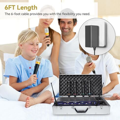 Omilik UL مدرج 6FT كابل 13.5 فولت محول التيار المتردد لـ VocoPro UHF-5800 UHF-5805 4 Ch شاحن نظام محطة الميكروفون اللاسلكي in Saudi Arabia