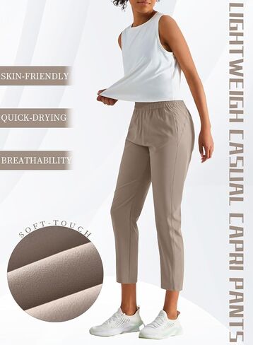 Women's Cargo Capris Pants Lightweight Quick Dry Hiking Pants Outdoor Athletic Workout Lounge Work Casual Trousers in Kuwait
