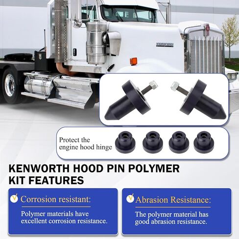 924-5410 دبابيس غطاء محرك السيارة دعامة بولي هود جلبة عدة لـ Kenworth T2000، T400، T440، T450، T470، T600، T660، T800، W900 يستبدل # K179-528 K179D450 K066-218 in Saudi Arabia