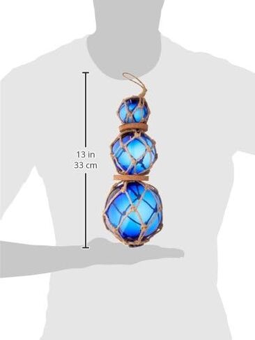 هامبتون بحري 3xglass-101 الثلاثي الأزرق الياباني الكرة الصيد البني المعاوضة الديكور 11 "-الزجاج العوامة تعويم in Kuwait