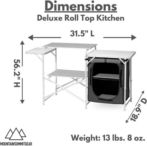 MOUNTAIN SUMMIT GEAR Camping Roll Top Kitchen Made from Weather-Resistant Aluminum (By Caddis Sports) in Kuwait