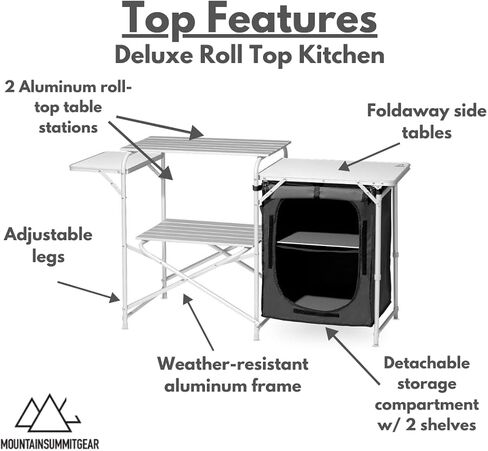 MOUNTAIN SUMMIT GEAR Camping Roll Top Kitchen Made from Weather-Resistant Aluminum (By Caddis Sports) in Kuwait