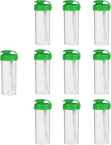 balacoo 50pcs Fecal Collection Containers Stool 15ml Specimen Cup with Attached Screw Cap and Spoon Test Tubes Urine Cup Sample Bottle for Home Laboratory in Saudi Arabia