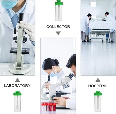 balacoo 50pcs Fecal Collection Containers Stool 15ml Specimen Cup with Attached Screw Cap and Spoon Test Tubes Urine Cup Sample Bottle for Home Laboratory in Saudi Arabia