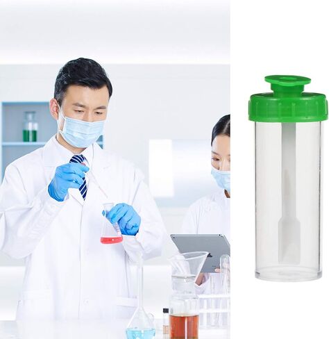balacoo 50pcs Fecal Collection Containers Stool 15ml Specimen Cup with Attached Screw Cap and Spoon Test Tubes Urine Cup Sample Bottle for Home Laboratory in Saudi Arabia
