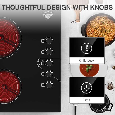 موقد كهربائي 36 بوصة، موقد كهربائي 8000 واط، 5 شعلات كونترتوب وموقد كهربائي مشع مع قفل أمان للأطفال، مؤقت، 8000 واط، 220-240 فولت، متوافق مع جميع أدوات الطهي، بدون قابس in Kuwait
