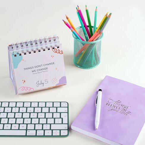 Motivational Calendar - Daily Flip Calendar with Inspirational Quotes-Inspirational Gifts for Women, Office Decor for Women Desk, Inspirational Desk Decor for Women, Desk Decorations for Women office in Kuwait
