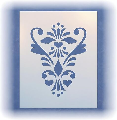 Rosemaling Pattern 10 Stencil - Rose-painting - Scandinavian decorative folk painting - Mylar plastic stencil - The Artful Stencil in Saudi Arabia