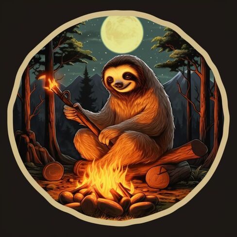 Happy Camper Sloth Adventure Camping Enthusiast Sticker For Guitar, Skateboard, Water Bottles, Laptop, Waterproof Vinyl Decal Sticker 5 inch (Design 4) in Saudi Arabia